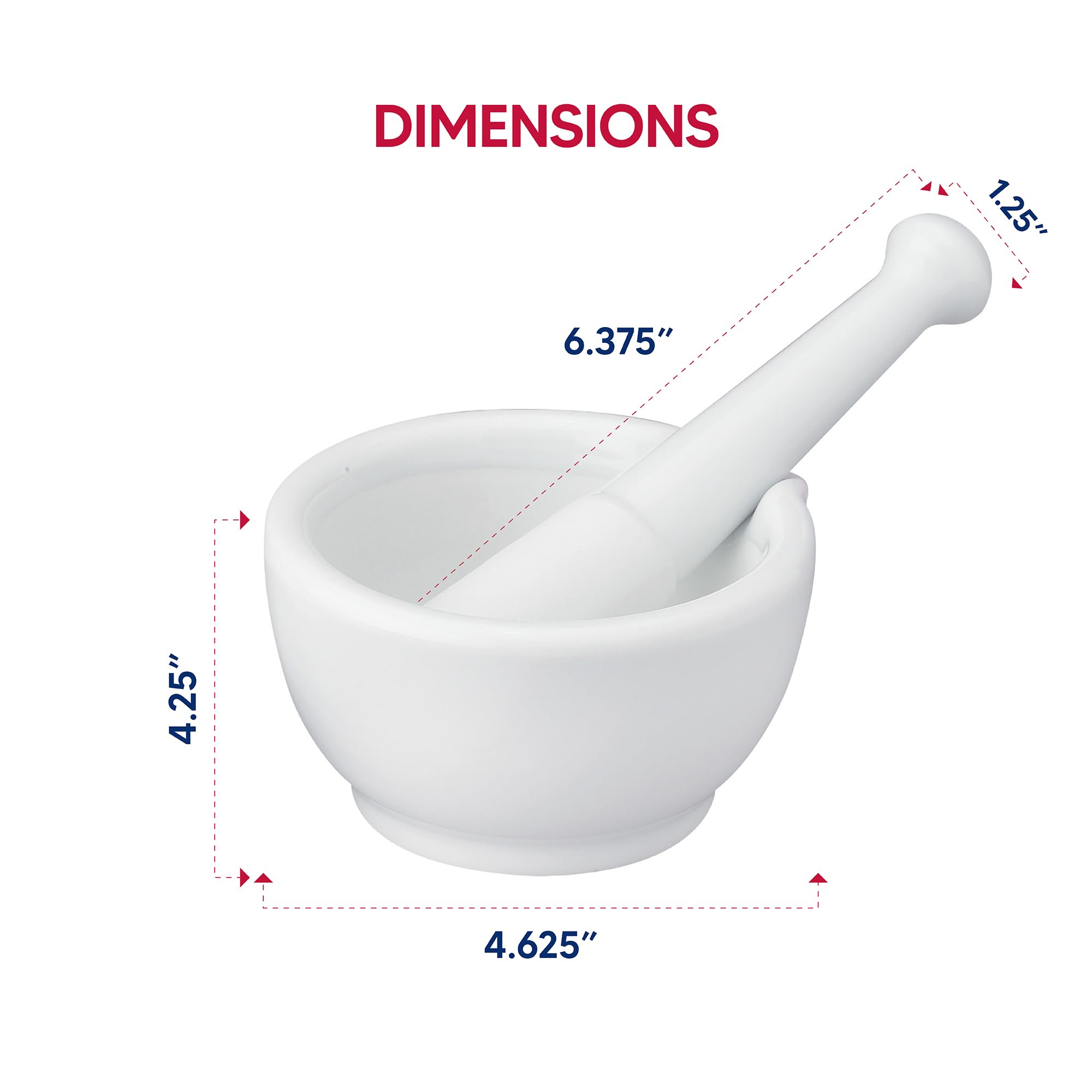 HIC Kitchen Mortar with Pour Spout and Pestle, Fine Porcelain, 4.25-Inch, Spice Herb Grinder, Pill Crusher, Nut Butter Maker - Image 7